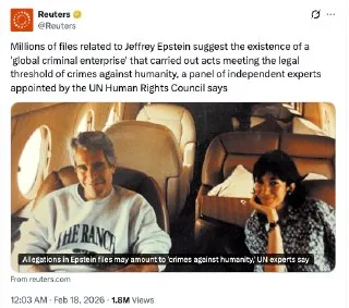 Epstein-Enthüllungen: "Reuters" spricht von globalem Verbrechernetzwerk