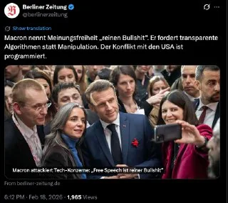 Meinungsfreiheit sei "Bullshit" meint Frankreichs Präsident