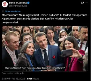 Meinungsfreiheit sei "Bullshit" meint Frankreichs Präsident