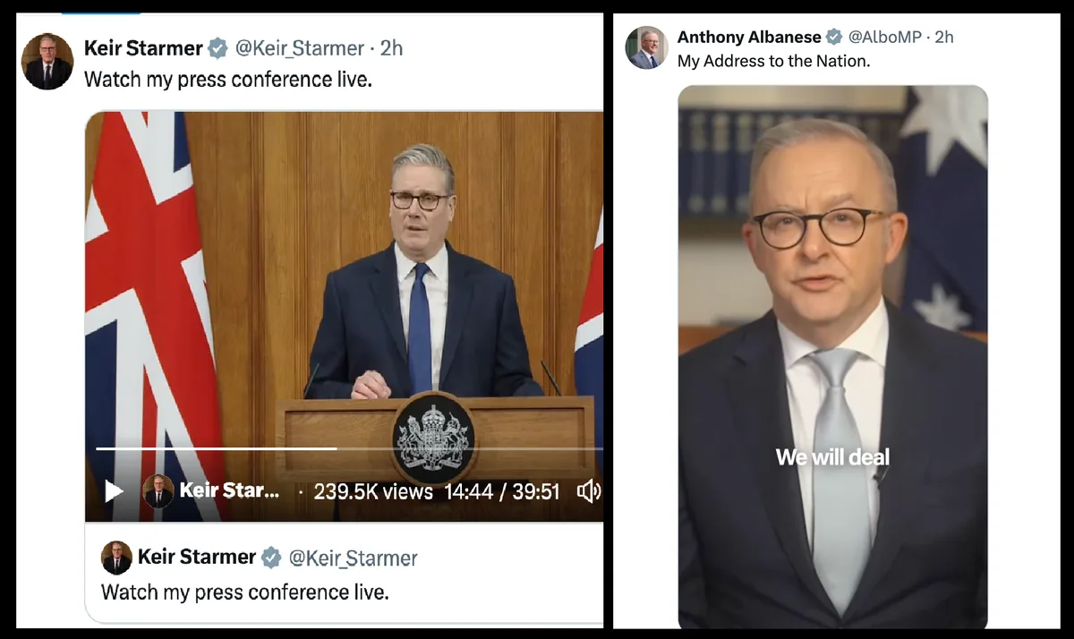 Zeitgleich: Kriegs-Ansprachen der Premiers von GB & Australien: "Kein Grund zur Sorge"