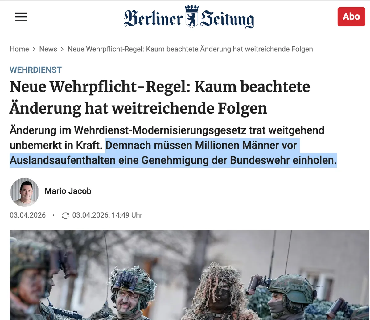 Es droht eine Zeit, da Deutsche auf die "Bundeswehr" schiessen müssen