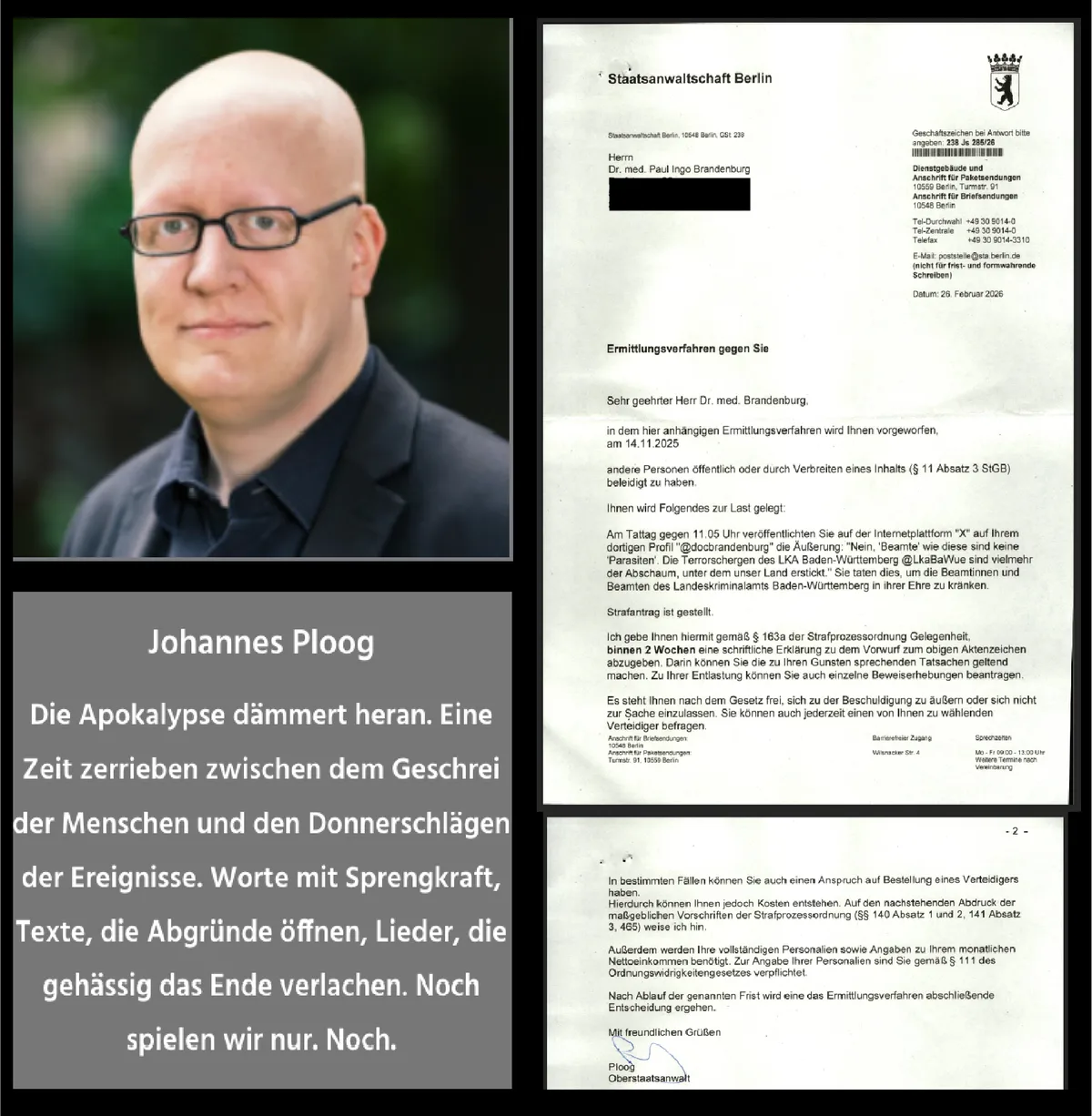 Neues vom Rechtsstaat: Staatsanwalt Johannes Ploog im Anklage-Rausch