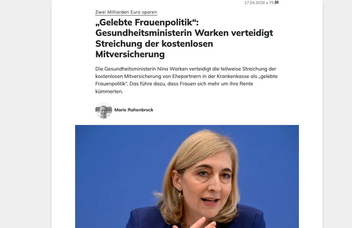 Untertanen! Die Abschaffung Eurer Kranken-Mitversicherung ist Liebe! 
