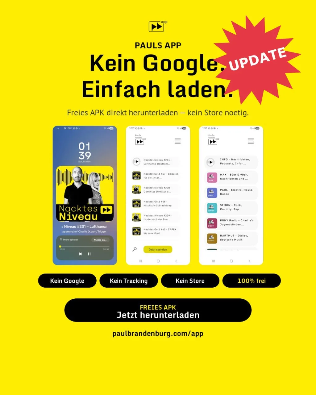 Pauls Podcast App: Update zum Download!