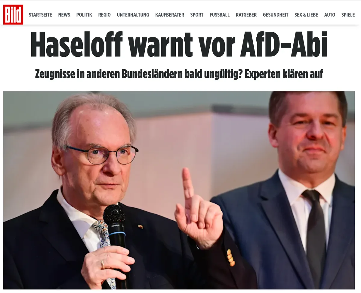 Panik macht dumm. Heute: Alt-Faschist Reiner Haseloff :)