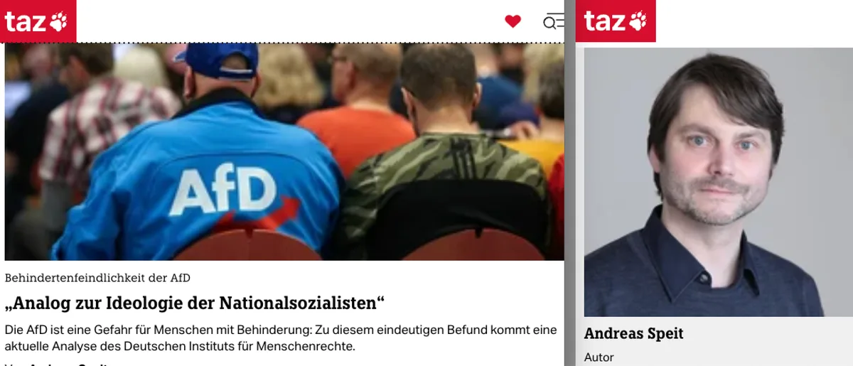 "AfD will (analog zu Nazis) Behinderte ermorden"
