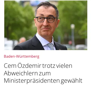 Passend: Baden-Württemberg wählt türkischen Proleten zum Ministerpräsidenten