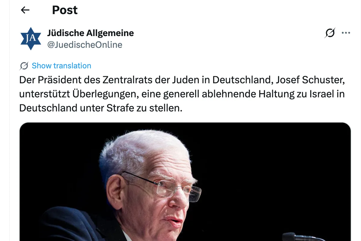 BREAKING: Jüdischer Zentralratspräsident macht aus Nazi-Hetze Realität