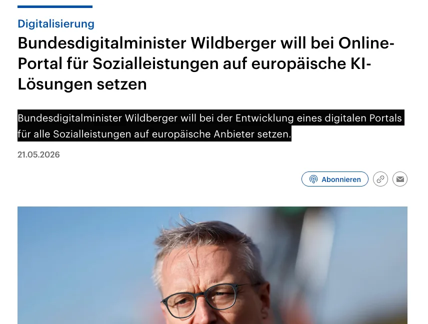 "Untertanen! Eure Staatsalimente gibts bald digital. Also gebt fein Acht, dass Ihr uns nicht zwingt, Euch den Internetzugang zu verbieten."