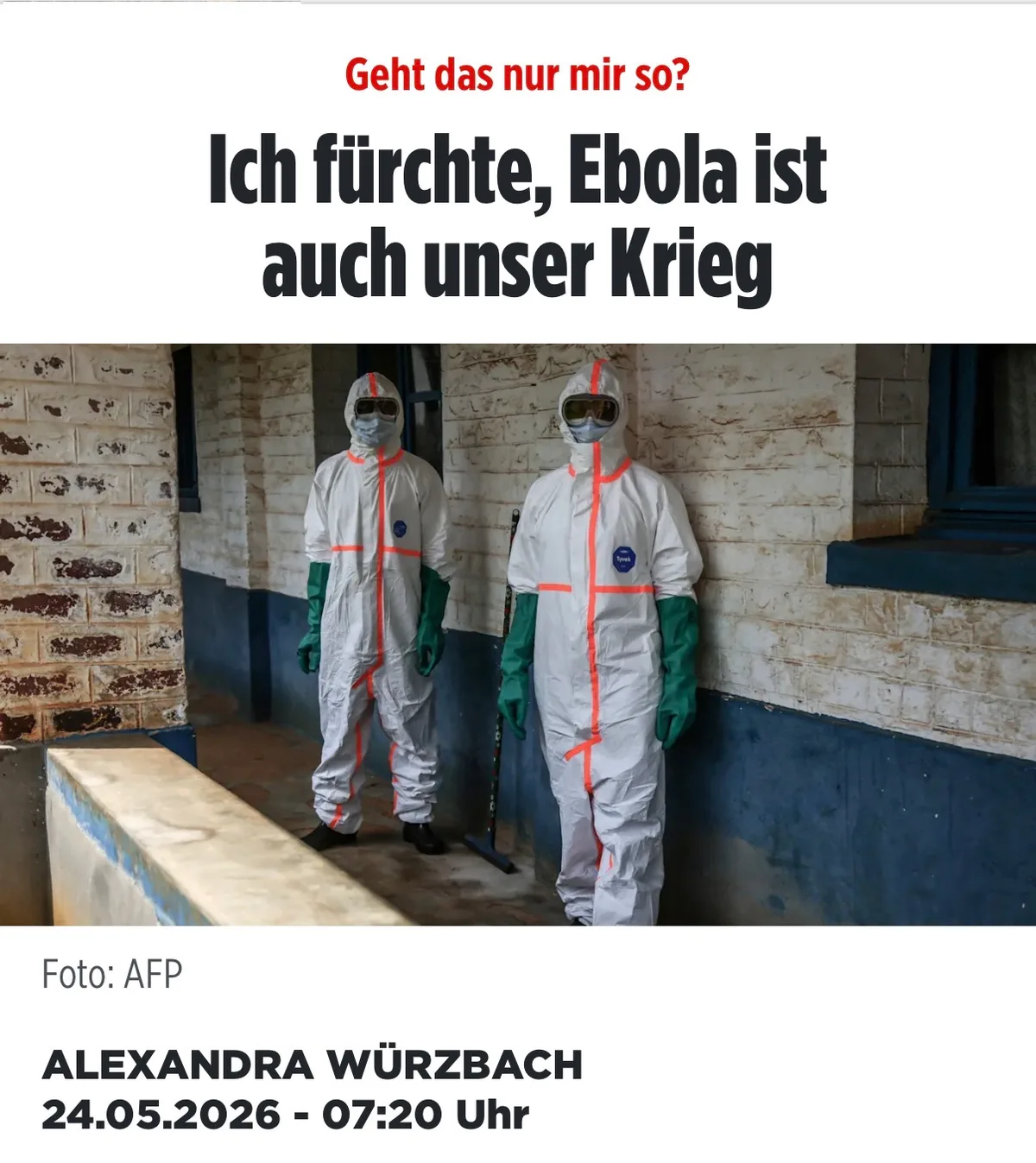 Ärztlicher Hinweis: Ebola ist KEINE Gefahr für Europa