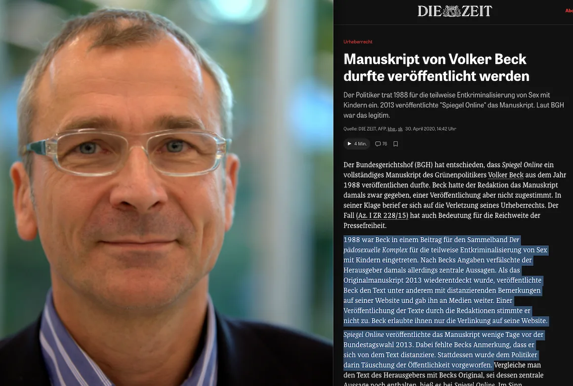 Pädo-Perverser Volker Beck (Die Grünen) mag nicht Pädo-Perverser genannt werden