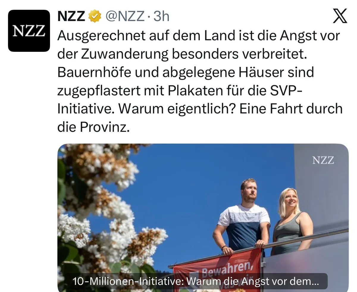 Propagandablatt „NZZ“ im Krieg gegen die Remigration