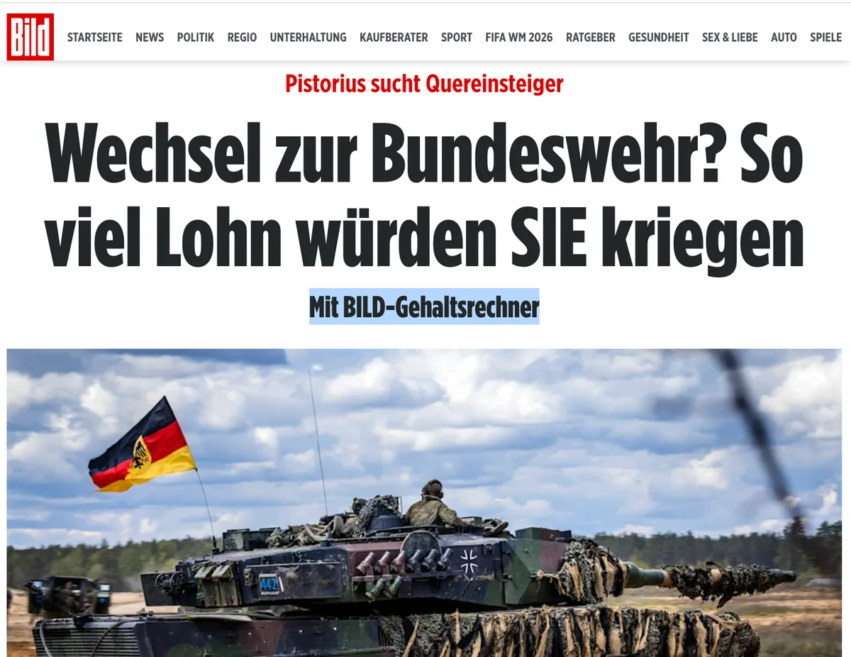 Springer-Medium "Bild" verkauft unverhohlene Bundeswehrwerbung als Journalismus