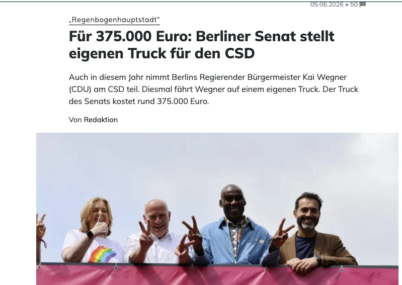 Kinderporno-Föderer mit eigenem Wagen auf dem "Christopher Street Day"