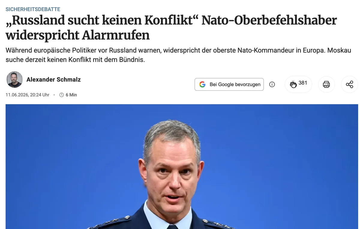 „Russland sucht keinen Konflikt“ US-Oberbefehlshaber der NATO in Europa widerspricht Kriegshetze  des "EU"-Regimes