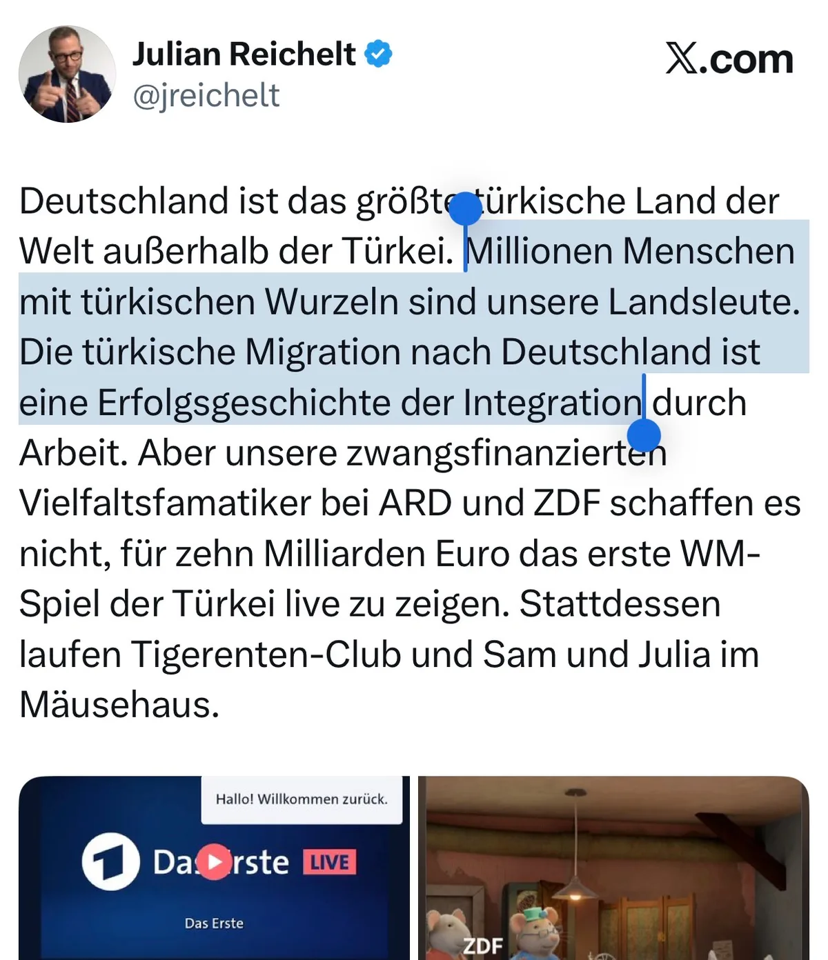 Julian Reichelt: Türkenflut in Deutschland eine „Erfolgsgeschichte“
