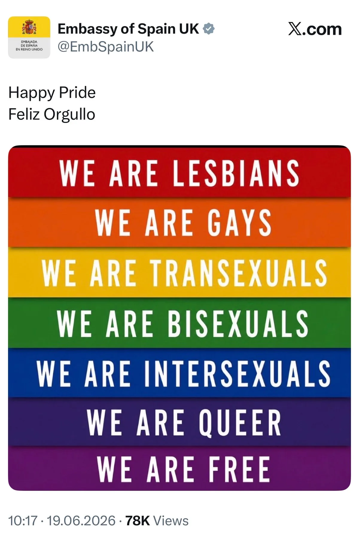 You are pedophiles, @EmbSpainUK