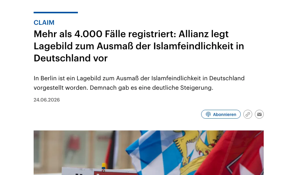 Steuerfinanzierte Islamisten beklagen "Islamfeindlichkeit"