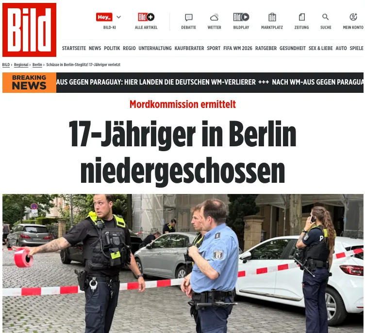 17-Jähriger von "Tätern" niedergeschossen