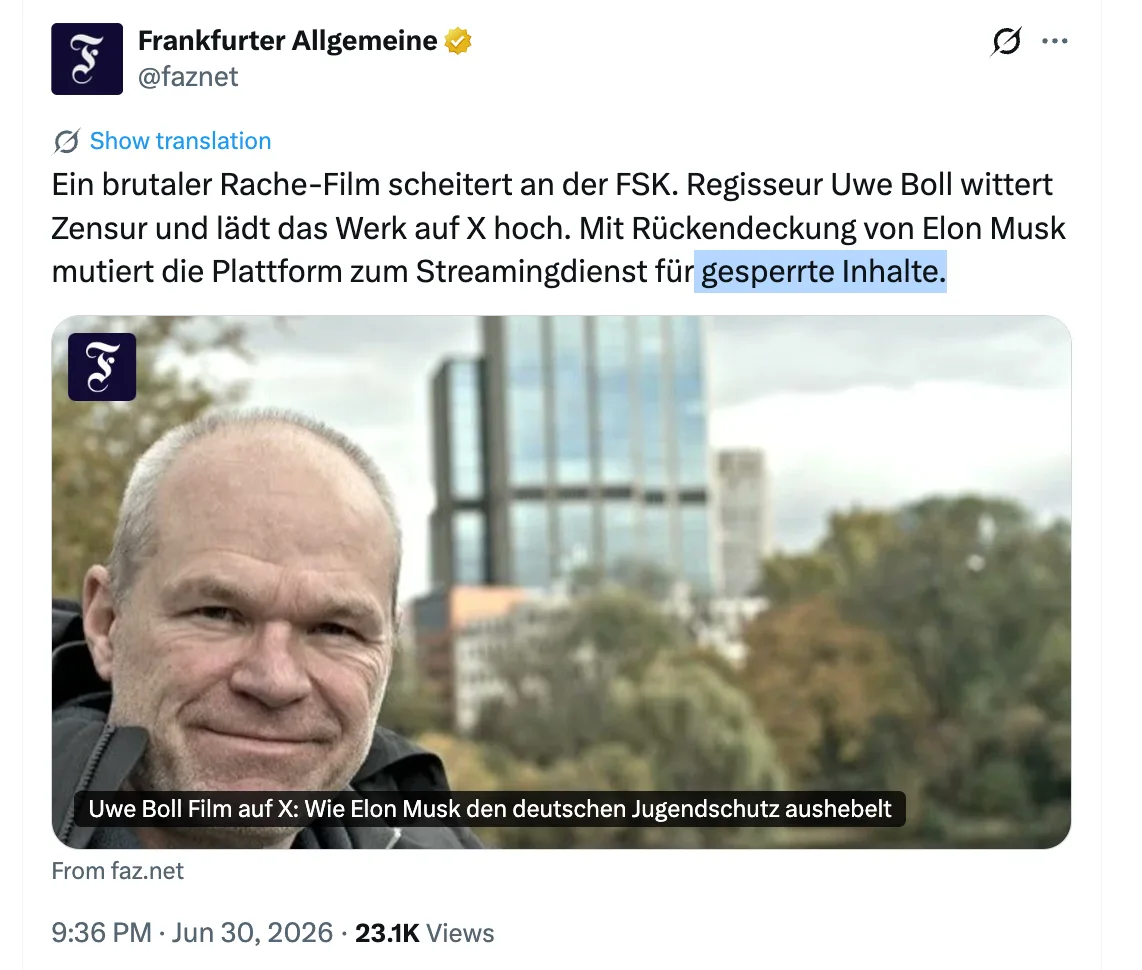 Frankfurter Regimezeitung gibt zu, was Staatsmedien dementieren: "Citizen Vigilante" sollte "gesperrt" werden
