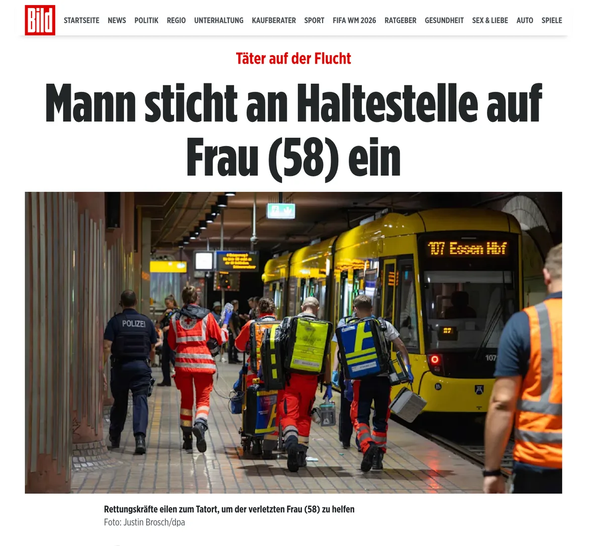 Bild: "Laut Zeugenaussagen sprach der Mann Arabisch." 