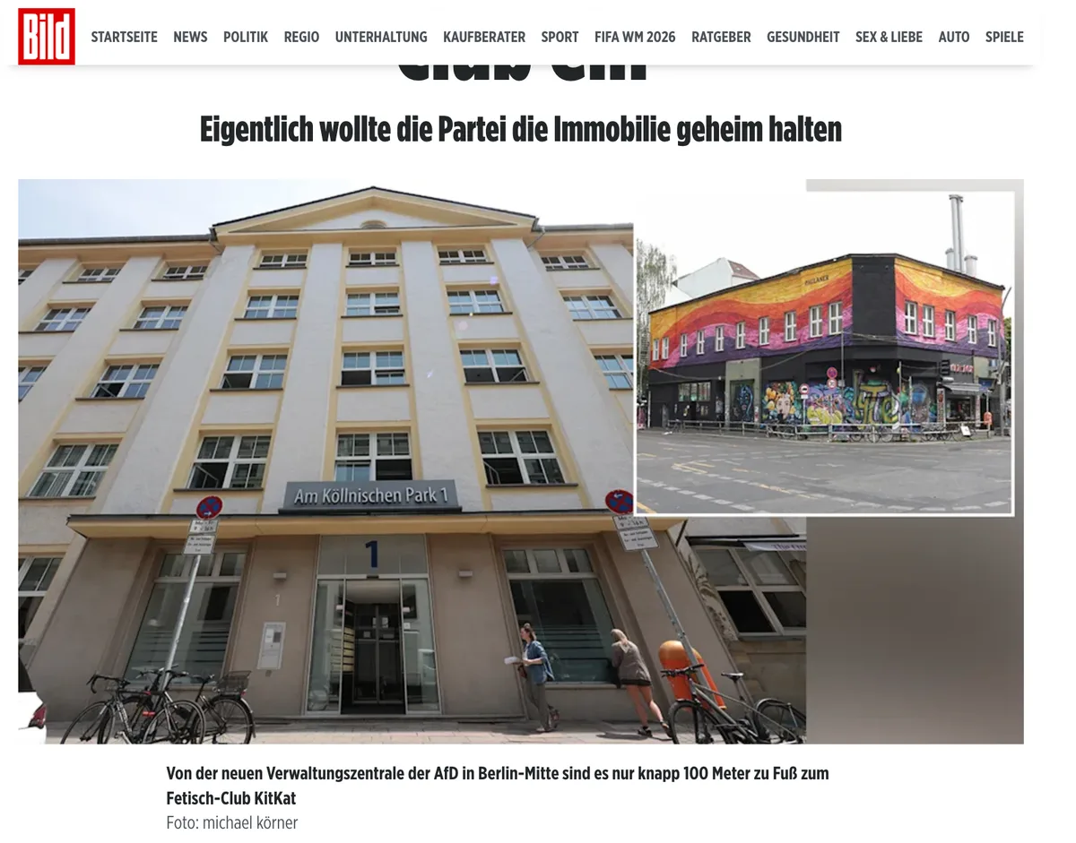 AfD-Bundeszentrale Von der Arbeit direkt rüber ins Kitty. Geile Idee ;)