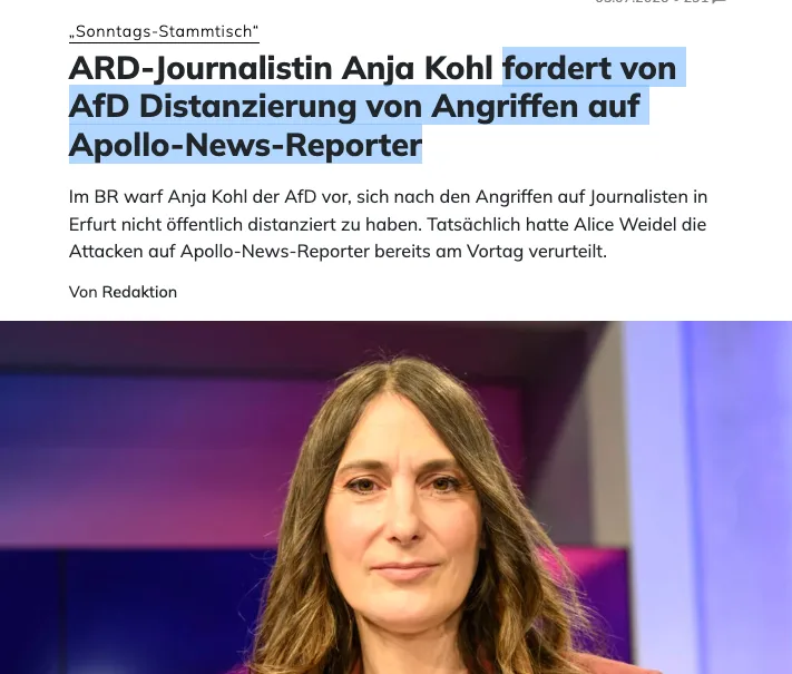 Möglicher Mordversuch an "Apollo"-Journalist: Staatsmedien machen AfD Vorwurf