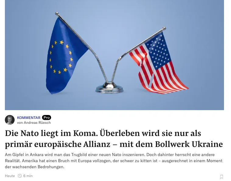 Propaganda-Blatt "NZZ" in Angst: Ohne die USA wird es nichts mit dem gewünschten NATO-Krieg gegen Russland