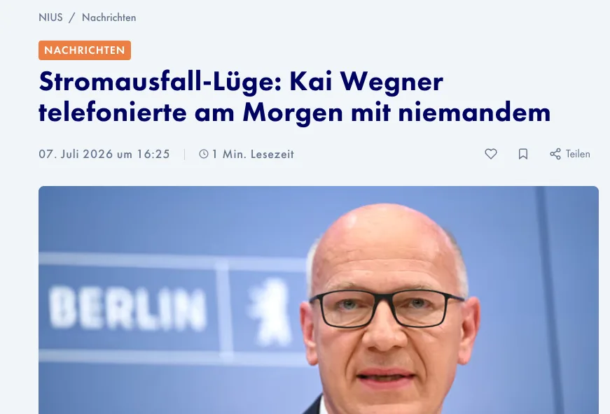 Amtlicher Lügner: Kinderporno-Bürgermeister Kai Wegner log zu seinem Versagen beim Stromnetz-Anschlag
