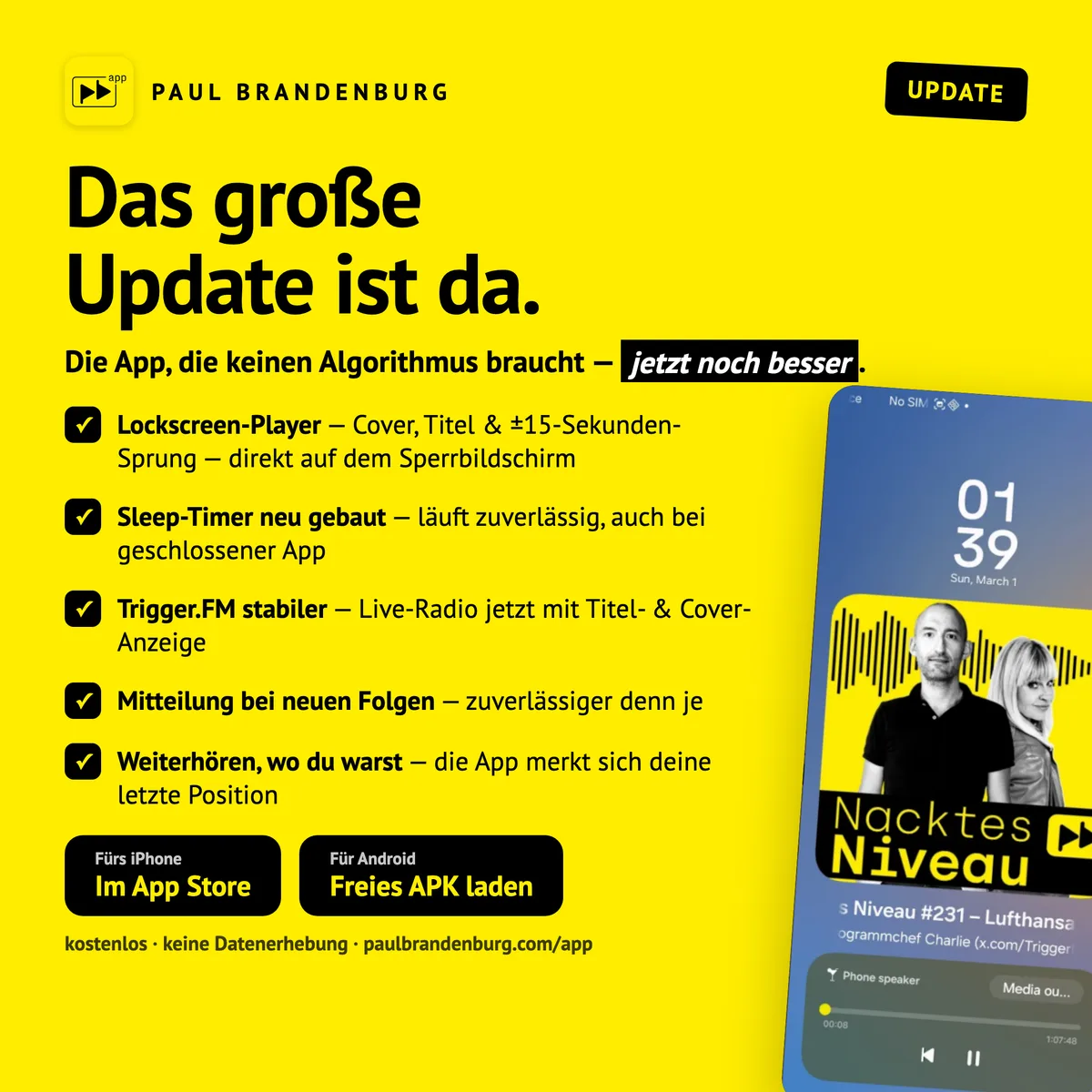 Pauls App: Das große UPDATE ist da! Für iOS & Android.