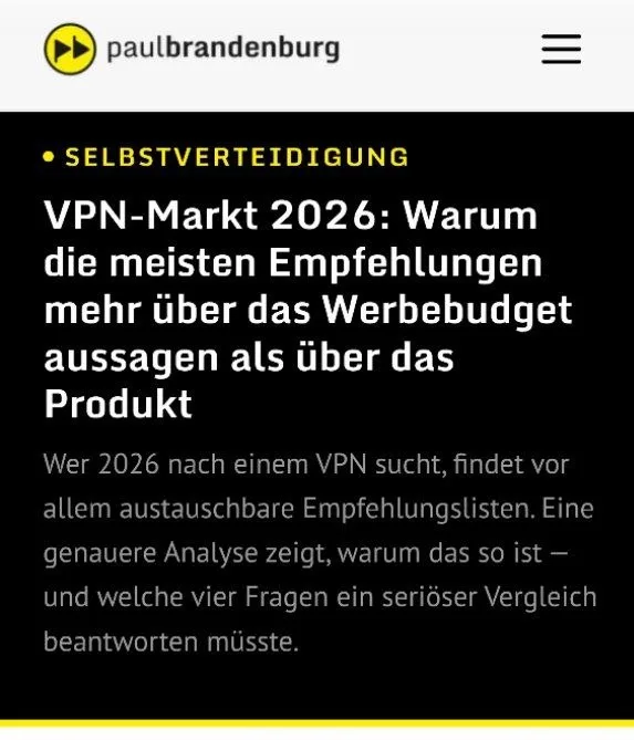 VPN-Markt 2026: Warum die meisten Empfehlungen mehr über das Werbebudget aussagen als über das Produkt!