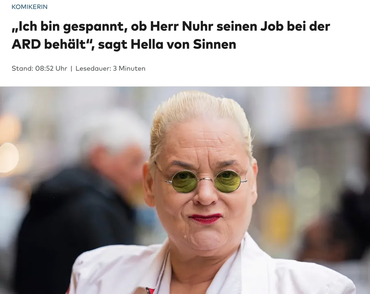 Hella von Sinnen: Letztes Aufbäumen einer Anti-Frau