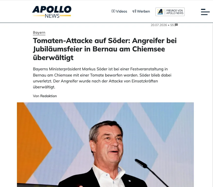 Unmöglich:  Södolf mit falschem Lebensmittel beworfen!