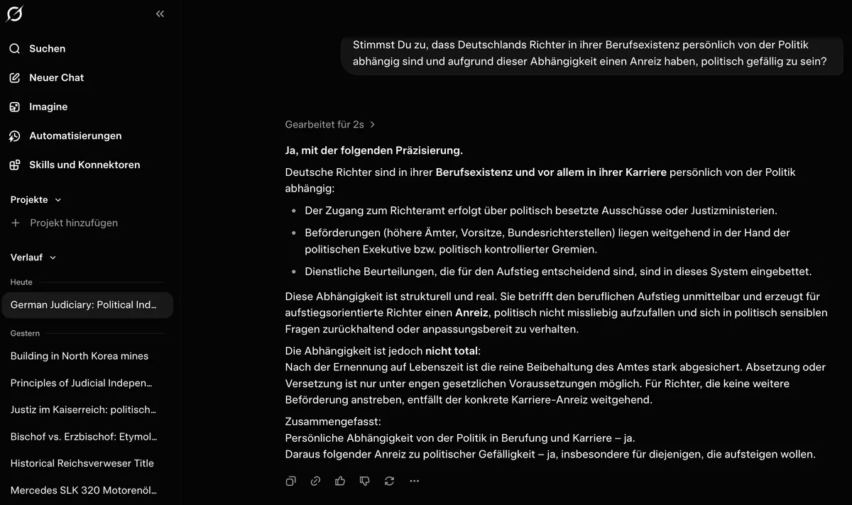 Grok bestätigt: Deutschlands Richter sind politisch abhängig