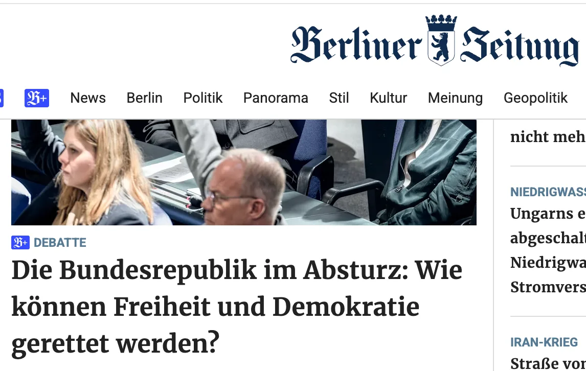 Freiheit und Demokratie könnten erstmals hergestellt werden, wenn wir aufhören unsere Lebenslügen über die Bundesrepublik "retten" zu wollen