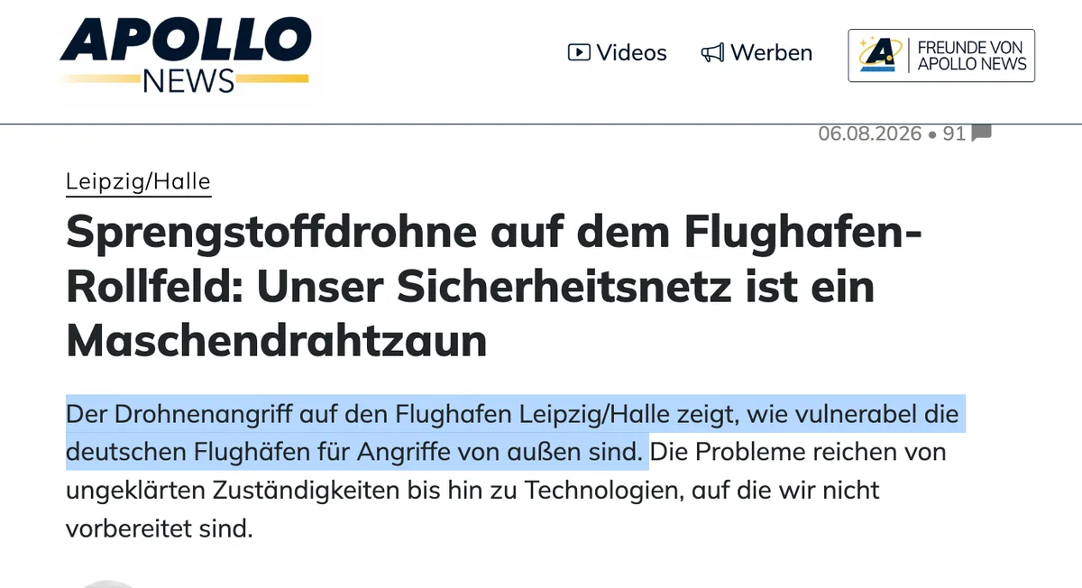 Staatslegende vom "Sprengstoffangriff": Apollo News & Nius werden immer deutlicher zur Propagandaröhre