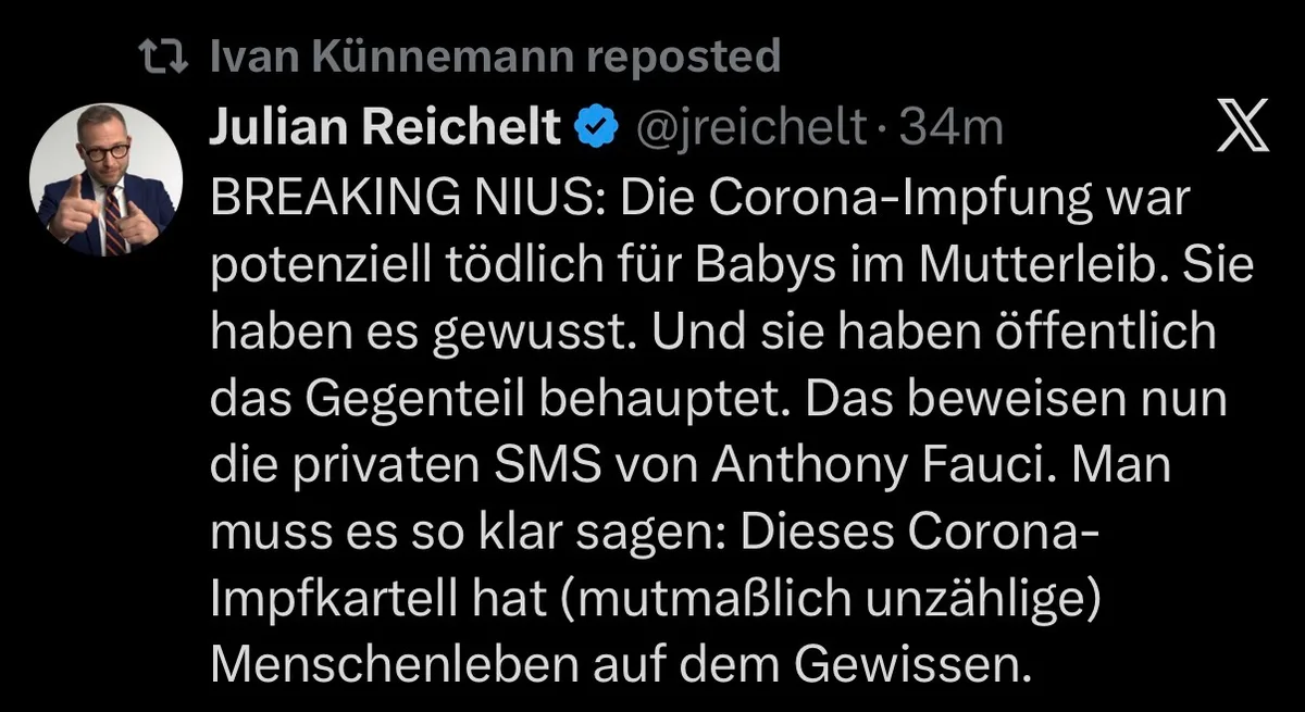 Impf- & Umvolkungsfan Julian Reichelt wird nachträglich immer auf der richtigen Seite gewesen sein ?