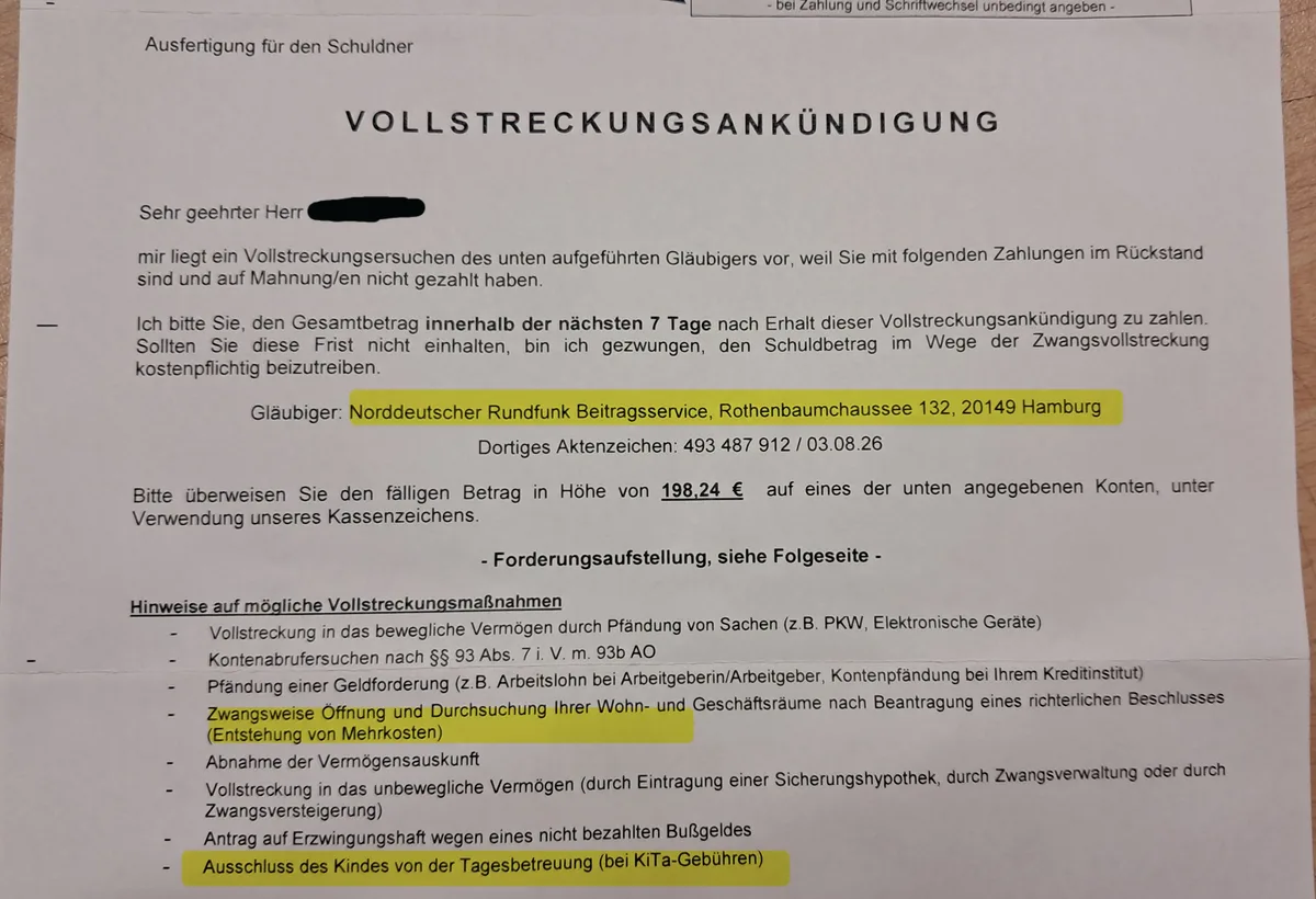 Korrektur: Staatsfunk droht keinen Kita-Ausschluss an