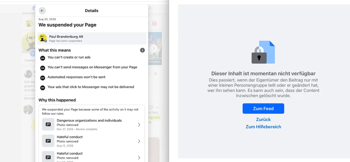 Facebook sperrt Paul Brandenburg komplett