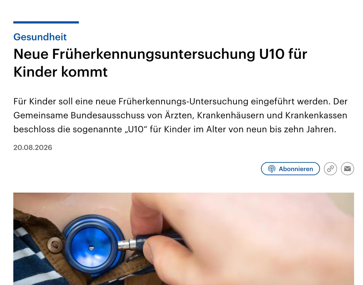 Ärztlicher Servicetweet: Das letzte, was Kinder brauchen, sind mehr ärztliche "Vorsorgen"