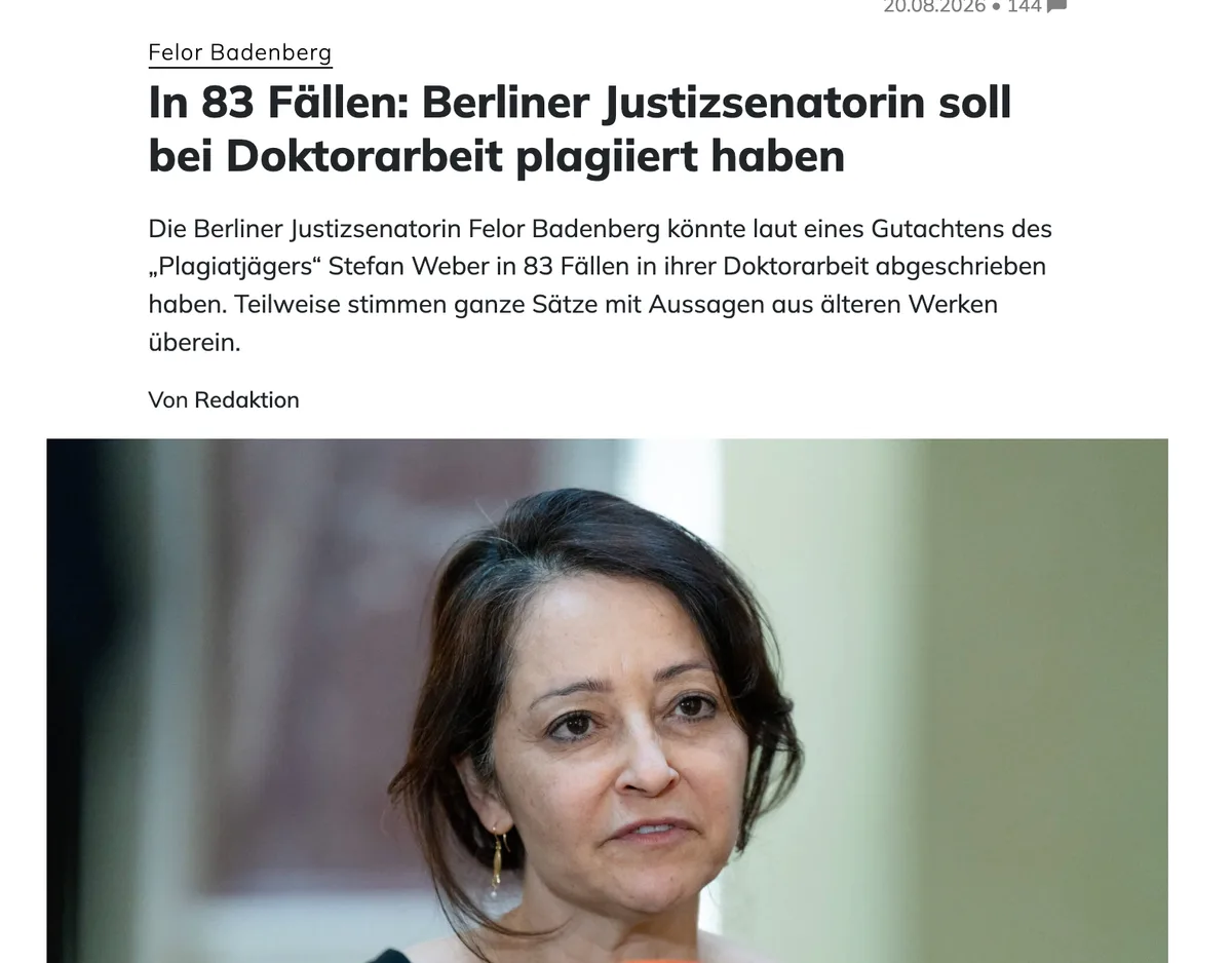 Potzblitz: Auch die "AfD-Jägerin" im Amt der Berliner Justizsenatorin scheint Betrügerin zu sein