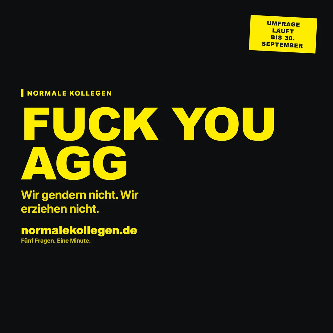 Fuck You AGG: Mach mit bei normalekollegen(punkt)de