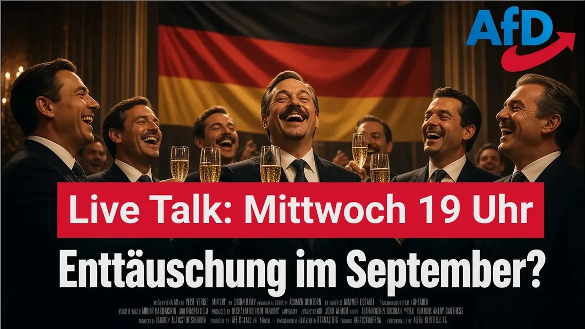 MORGEN ab 19 Uhr: Live-Talk ++ AfD-Sieg im September: Rettung oder Enttäuschung?
