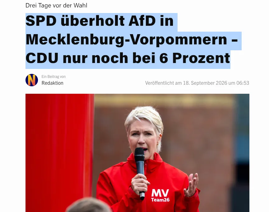 MeckPomm-Wahl: Was stimmt nicht mit den Menschen da oben?