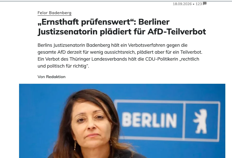 Moslemische Titel-Betrügerin im Amt einer Justizsenatorin will Umvolkungs-feindliche Opposition verbieten