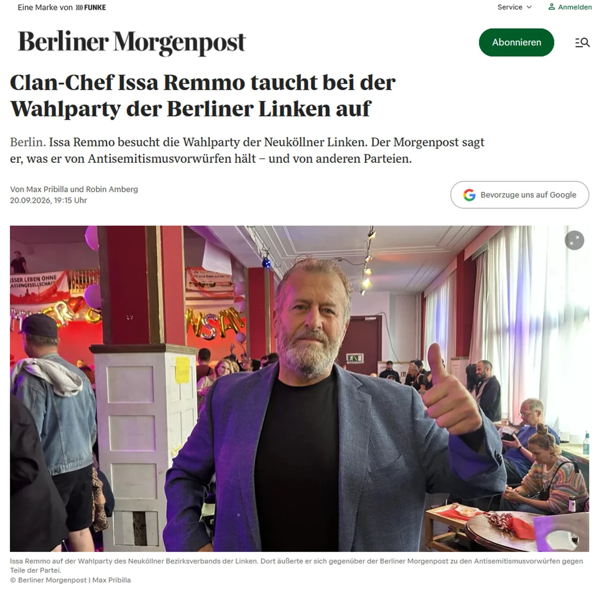 In Berlin regiert der Musel-Mob jetzt auch offiziell
