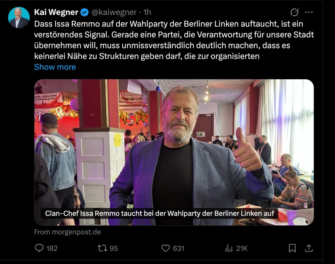 Nur in Berlin: Kinderschänder-Finanzier gibt Regentschaft an Moslem-Mobster-Umfeld ab