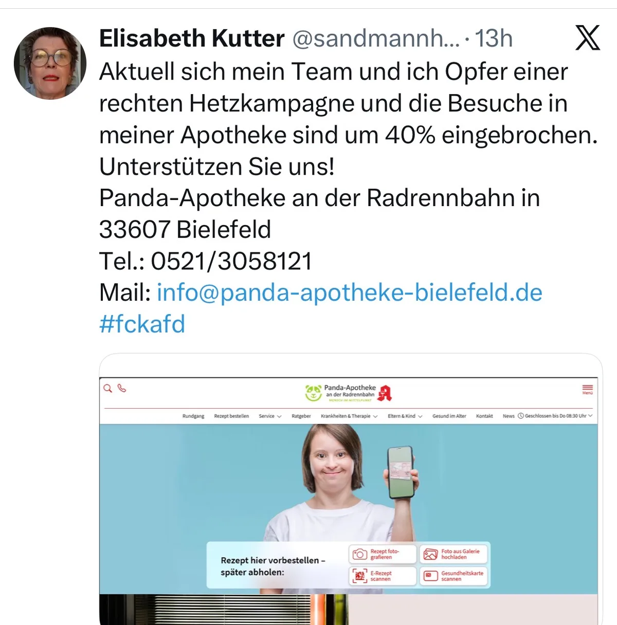Apotheke in Bielefeld: 40% Umsatzrückgang nach Anti-AfD-Kamapgne?