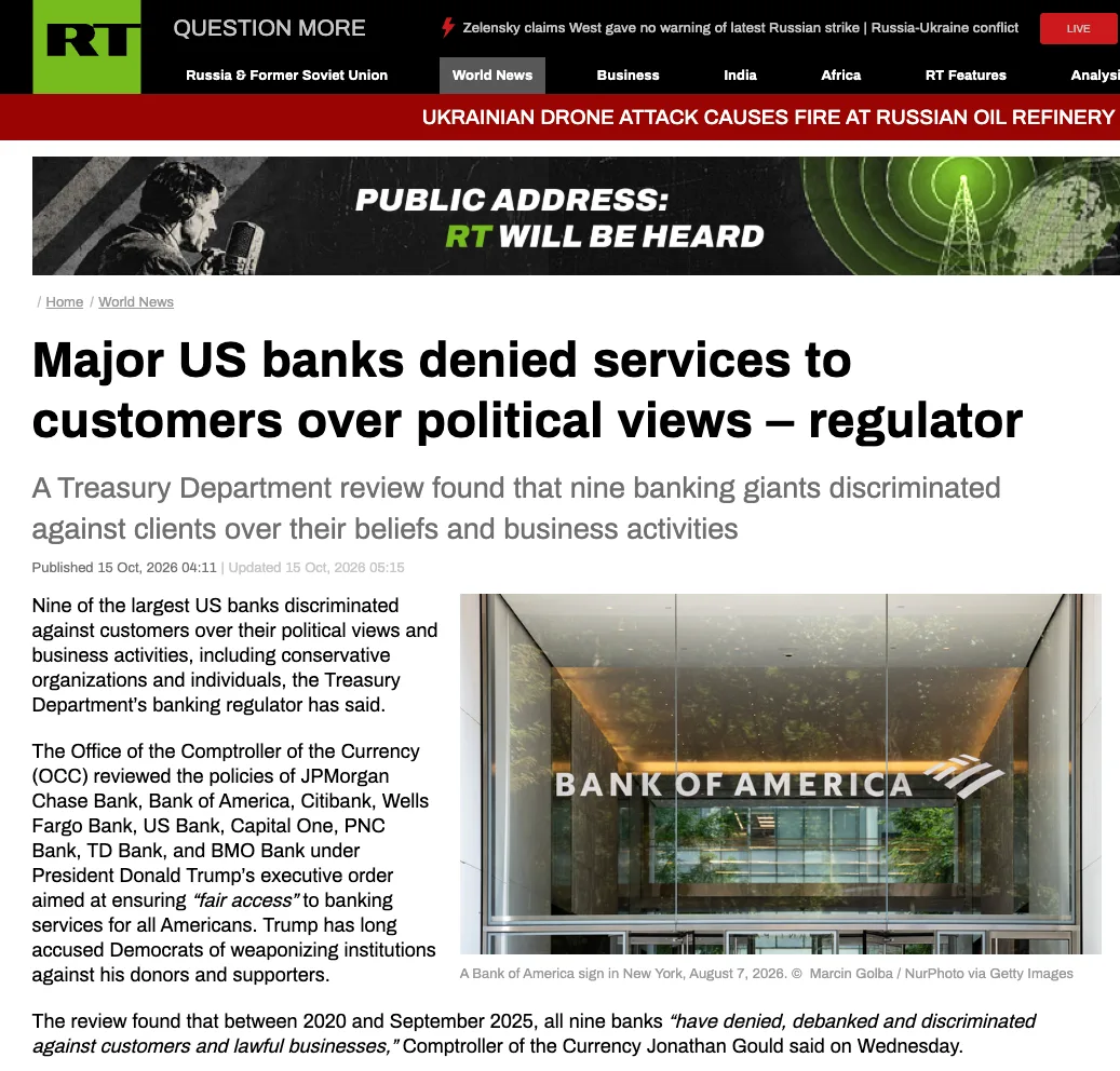 US-Regierungsuntersuchung: Großbanken betrieben "Debanking" von politisch unliebsamen Kunden