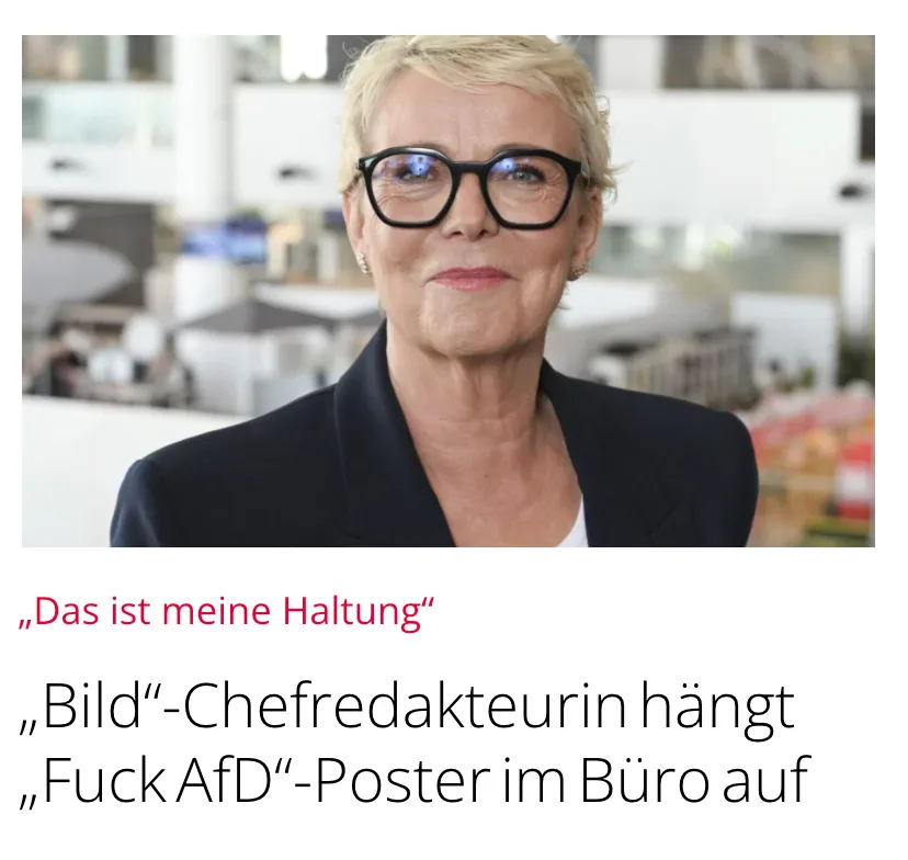 BREAKING: Woko-Quotenfrau macht als "Bild"-Chefin Woko-Quotenfrausachen :)